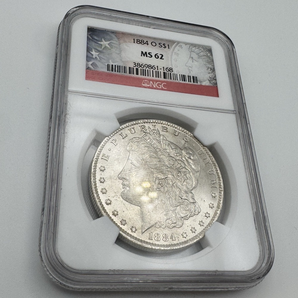 1884-O Morgan Silver Dollar $1 NGC MS62 New Orleans Mint Certified